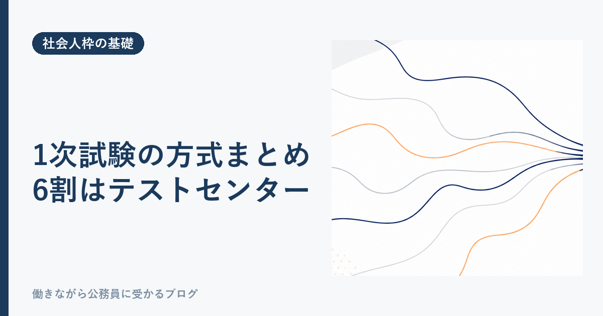 公務員の経験者採用の1次試験は6割がテストセンター方式であることを示す記事のアイキャッチ