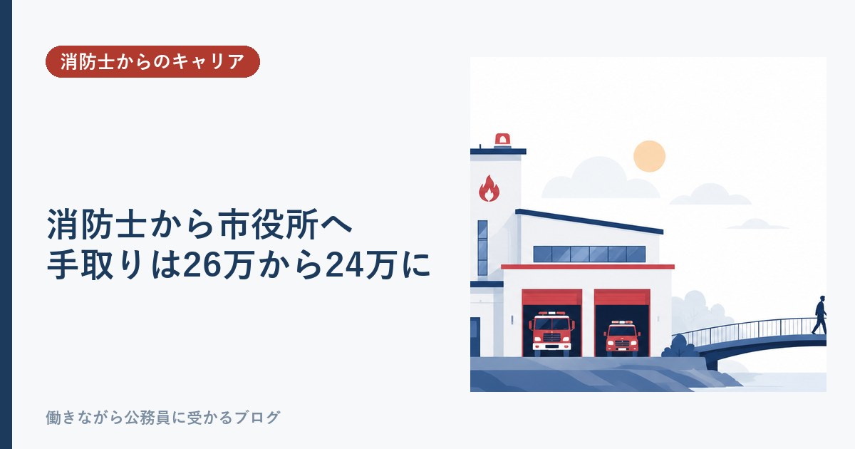 消防士から市役所へ 手取りは26万から24万に